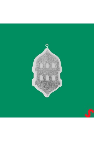 Ramazan Feneri Strafor Süs, 25cm X 15cm - Gümüş 0-99