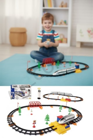 Welcomein Oyuncak Uzaktan Kumandalı 49 Parça Işıklı 265 Cm Hızlı Tren Set