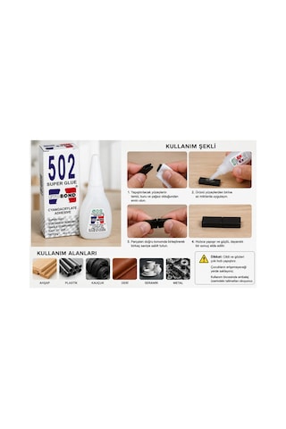 Evobond 502 Japon Yapıştırıcısı Süper Glue 20 Gr 5'li