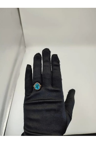 Allahverdi Türkmen Mavi Topaz Elmas Yüzük 217