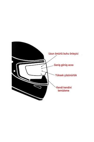 Raleri Pinlock Üniversal Kask Buğu Önleyici Standart Boy Buğu Camı