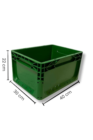Alpbx 1.kalite Yeşil Plastik Kasa 40x30x22 Cm - Kutu 21 Litre