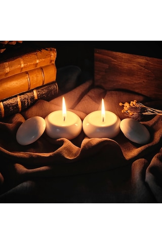Aurora Tealight 2'li Mumluk Seti Dekoratif Çekim Obje El Yapımı Beyaz