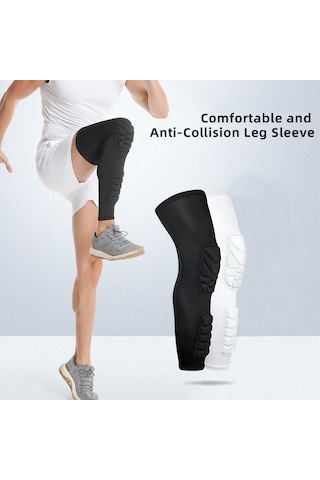 Wezone Diz Ve Baldır Koruyucu Spor Kolluk - Şok Emici, Esnek Kumaş Xl Siyah Siyah