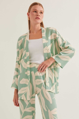 Gabria Desenli Kimono Takım Mint