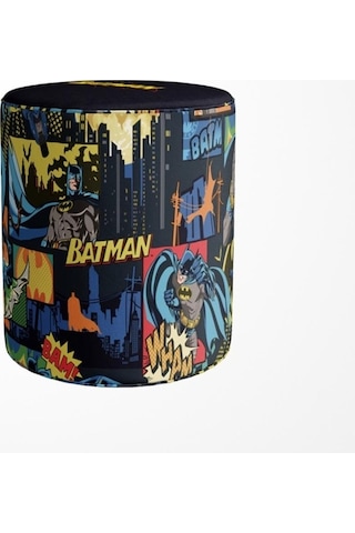 The Batman Puf Warner Bros Lisanslı Ürün, Süet Kumaş, Uluslararası Solmama Sertifikası Çok Renkli