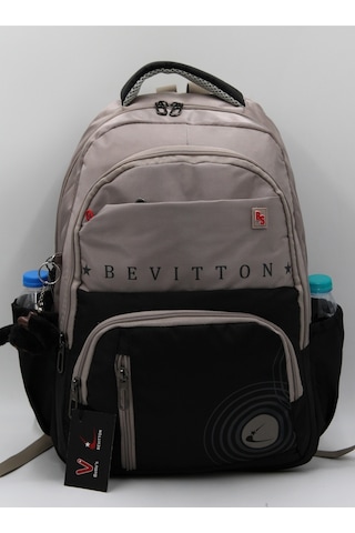 Bevitton Özel Su İtici Kumaş Unisex Vizon-siyah Okul Çantası 34400