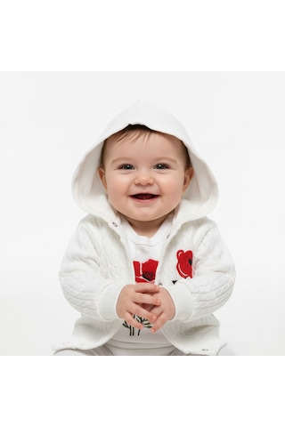 Milays Kız Bebek %100 Pamuk 0-3 Ay Premium Kalite Setler Beyaz