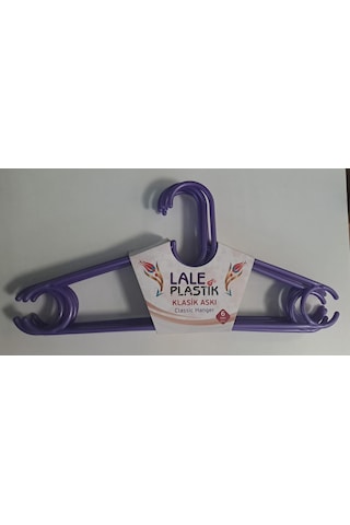 Lale Plastik Elbise Askısı Klasik 6 Lı Karışık Renkli Diğer