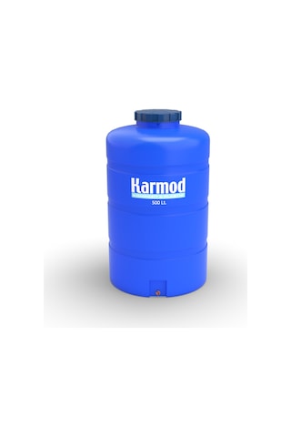 500 Litre Polietilen Dikey Su Deposu - Mavi - Tombul Model