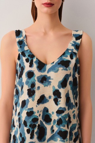 Suwen Francesca Plaj Elbisesi Sba25110p1293 Leopar Desenli Leopar