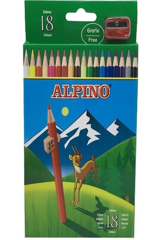Alpino 18 Renk Uzun Kuru Boya Kalemi