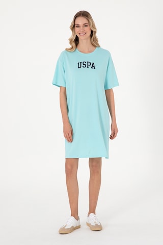 U.S. Polo Assn. Kadın Aqua Modal Karışımlı Bisiklet Yaka Mini Boy Örme Elbise 50306675-VR007