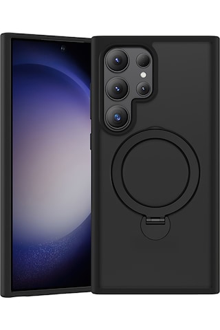 Galaxy S26 Ultra Uyumlu Kılıf M-safe Şarj Özellikli Benks Standlı Mist Protective Kapak Siyah Siyah