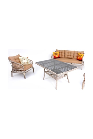 Serenity Üçlü Rattan Bahçe Balkon Oturma Grubu Rehome