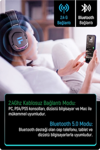 Fashcolle G926 Pro Wireless Oyuncu Kulak Üstü Kulaklık