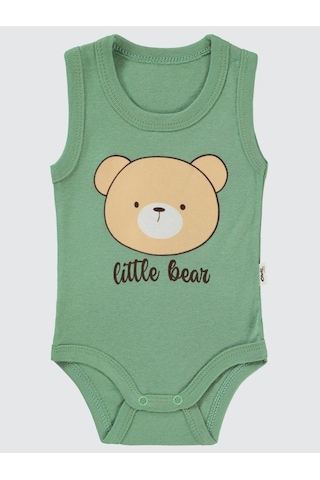 Civil Baby Little Bear Baskılı 1-36 Ay Çıtçıtlı Badi Haki