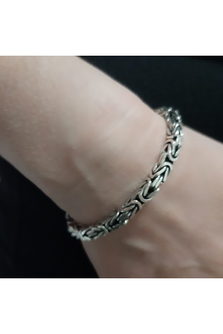 925 Ayar Gümüş Kare Kral Bileklik 5  Mm
