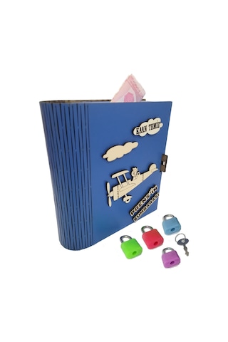Kişiye Özel Dekoratif Ahşap Prens Kitap Kumbara - Tipbox