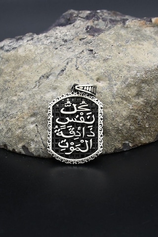 Kolye Ucu Her Can Ölümü Tadacaktır Yazlı 925 Ayar Gümüş 902411 Gümüş