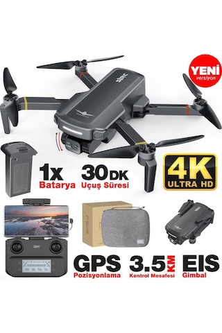 Sjrc F5s Pro+ Plus 4k Kameralı Drone Seti +3.5km Menzil+30 Dakika Uçuş Süresi+çanta+eıs Gimbal+takip Modu