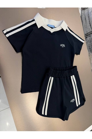 Baby Lory Kids Store Şeritli Polo Yaka Takım Lacivert