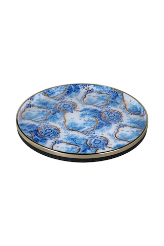 Lucky Art Blue Heritage Dekoratif Tepsi 36cm Lyvu 019 Çok Renkli