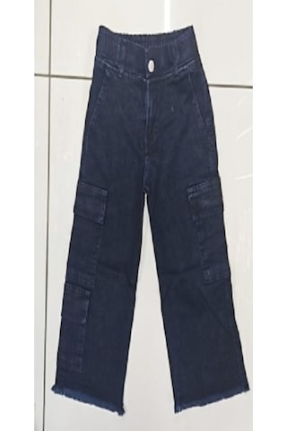 Egecan Komando Cepli Kız Çocuk Kot Pantolon Lacivert 5006 Mavi