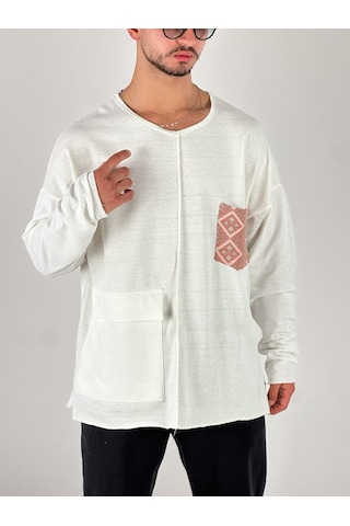 Turuncu Cep Detaylı Tasarım Sweatshirt Coc1075 Çok Renkli