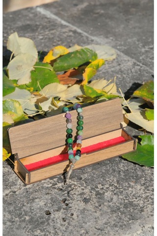 Doğal Taş Renkli Tesbih Çay Rengi