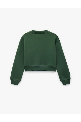 Koton Uzun Kollu Bisiklet Yaka Basic Sweatshirt Yeşil 6wkg10556ak