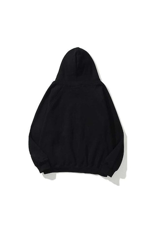 Startmore Garalio Somthıng Unisex Oversize %100 Pamuk Sweatshirt Streetwear Gotik Hoodie Siyah