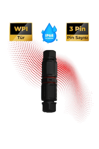 Saha Montaj Konnektör IP68 Su Geçirmez Kablo Bağlantısı 3 Pin