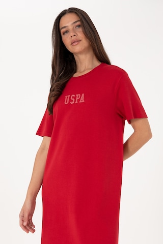 U.S. Polo Assn. Kadın Kırmızı Bisiklet Yaka Mini Boy Örme Elbise 50306431-VR171