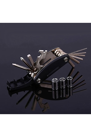 Bisiklet Tamir Aletleri Hex Anahtarı Tornavida Seti 16 Parça Gümüş