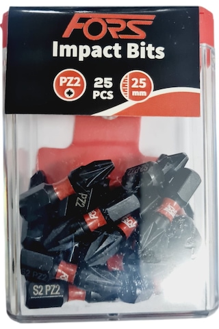 Fors Bits Yıldız Uç Pz2 25 Mm Vidalama Matkap Ucu Manyetik 25 Adet
