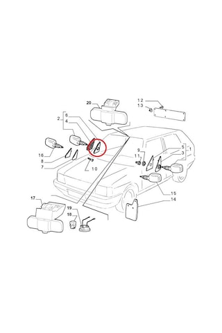 Fiat Uno Sağ Ayna Iç Bakalit Kapak 5962226