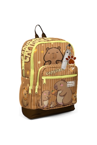 Coral High Kids Kapibara Desenli Okul Sırt Çantası 23783 Kahverengi