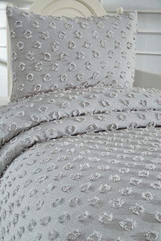 Çeyiz Diyarı Konik 2 Parça Tek Kişilik Pike Takımı Gri Gri