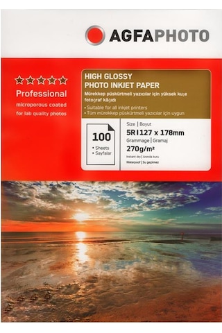 Agfa Photo Glossy Parlak 13X18 270 G/M² Fotoğraf Kağıdı 100 Yapra