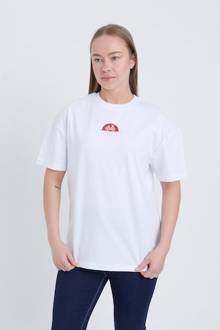 Velvoria Unisex Oversize Rıdıng Sınce Baskılı Beyaz Renk T-shirt