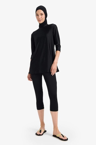 DeFacto Regular Fit 4'lü Hızlı Kuruyan Burkini Tesettür Basic Düz Mayo Takım E3513AX25HSBK81