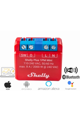 Shelly Plus 1pm Mini Gen3 1kanallı Wifi Enerji Ölçer Akıllı Röle