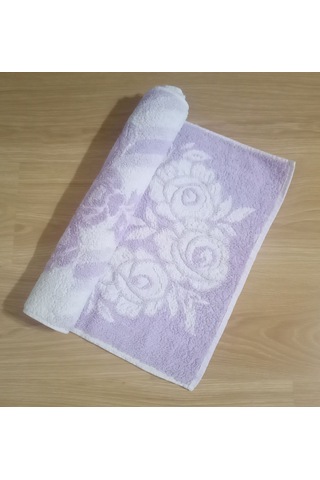 El Ve Yüz Havlusu Çiçekli Eflatun 45x90cm Çok Renkli