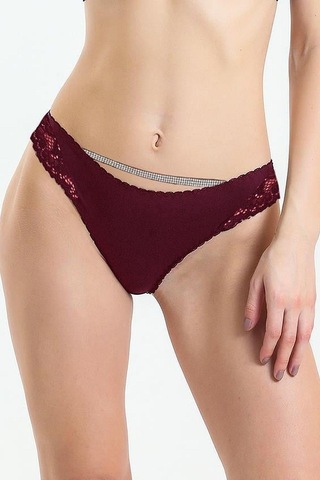 Magic Form 475 Kadın Arkası Dantel Taşlı Külot-bordo Bordo