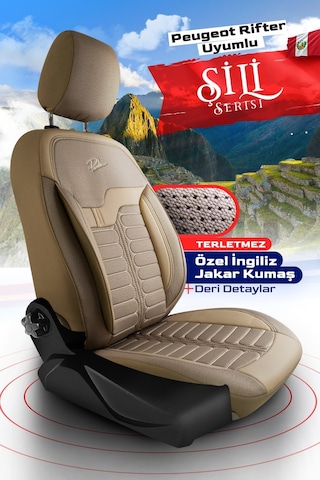 Panda Şili Serisi İngiliz Jakar Kumaş Peugeot Rifter Uyumlu Oto Koltuk Kılıfı - Tam Set