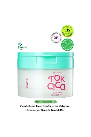 Edıtb Akneli Ciltler İçin Yatıştırıcı Tonikli Ped EDIT.B Calming Tok Cica Trouble Toner Pad 70 adet