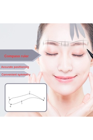 Sones Üç Noktalı Konumlandırma Dövme Ölçüm Kaş Cetveli Altın