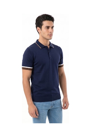 Raymons Erkek Polo Yaka Kısa Kollu Triko Tişört Regular Kalıp Bgl-st05559 Lacivert