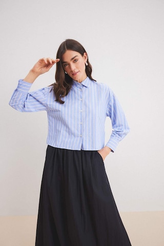 DeFacto Relax Fit Çizgili Poplin Uzun Kollu Gömlek E1261AX25SPNV248
